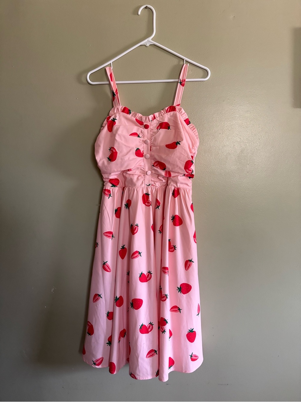 Pink Strawberry Print Sundress